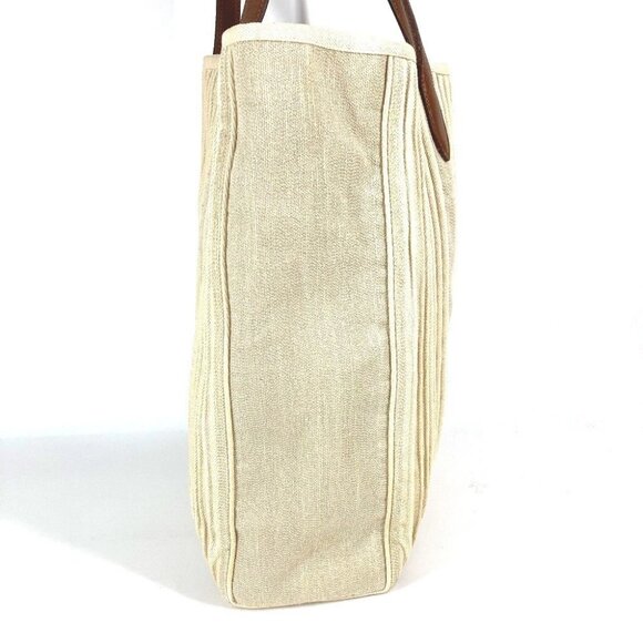 HERMES Kabas Calicut Tote Bag Shoulder Bag Leather/Canvas Beige/Brown - Picture 15 of 16